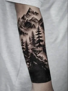Realistic forest tattoos by Colombian tattoo artist Clayton Goethe
